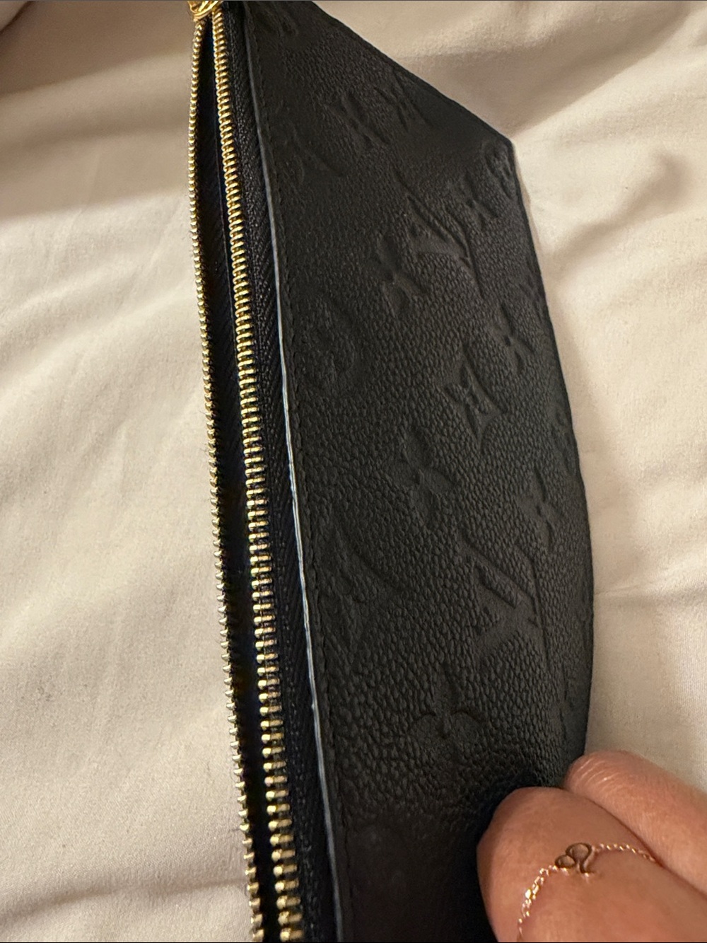 Louis Vuitton Black Embossed Monogram zip insert/card holder - Picture 13 of 15